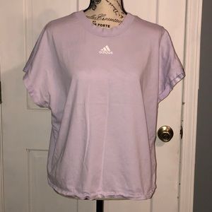 Adidas Game Day Short Sleeve Purple Top Large